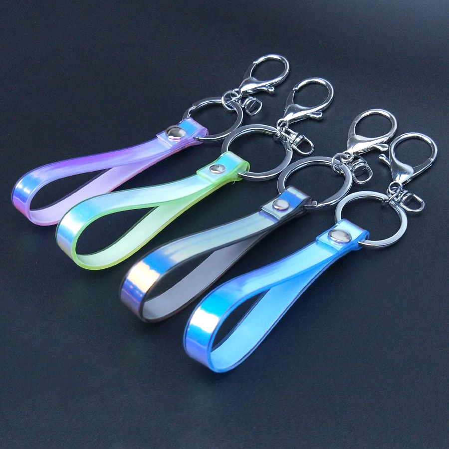 

Candy Colors Sparkling PVC Leather Rope Glitter Keychain Couples Women Men Girl Car Backpack Pendant Accessories Gift Keyring