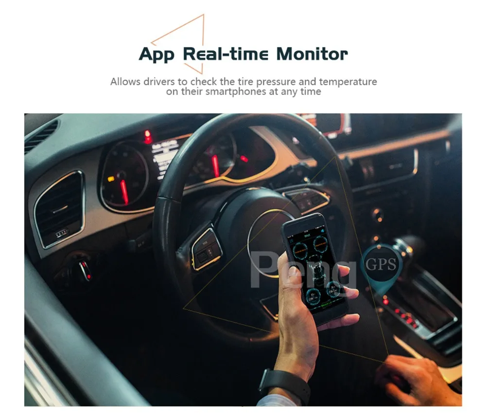TPMS для быстрой GPS навигации автомобильная система контроля давления в шинах с 4