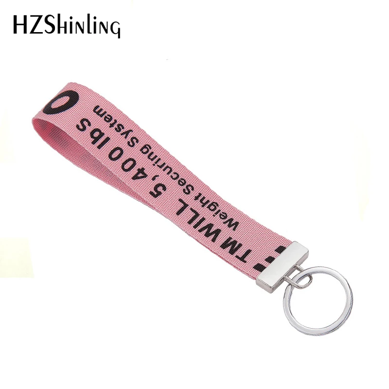 

2018 New Black Letters Embriodery Wristlet Key Fob Various Colors Ribbon Keyholder Handmade Keyrings for Bag Ornament