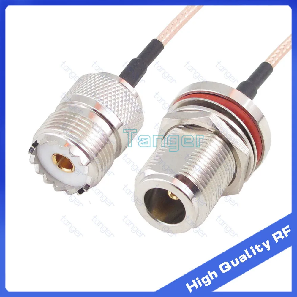 

UHF female jack to N female with nut with RG-316 RF Coaxial Pigtail Jumper cable 6" 15cm Tanger High Quality RF cables