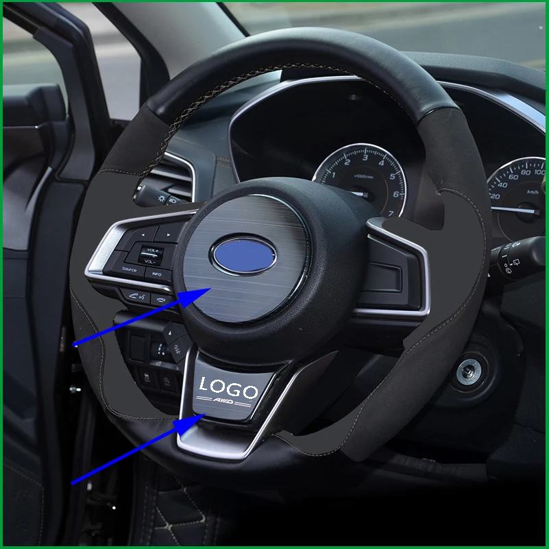 For Subaru XV 2018 Car styling Interior Steering Wheel Car Logo Frame Cover Sticker Trim Decorative Sequins Auto Parts For Subaru XV 2018 Car styling Interior Steering Wheel Car Logo Frame Cover Sticker Trim Decorative Sequins Auto Parts