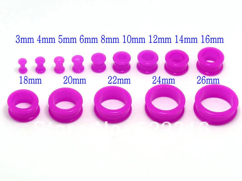 dhl free shipping body piercing jewelry lots purple silicone double