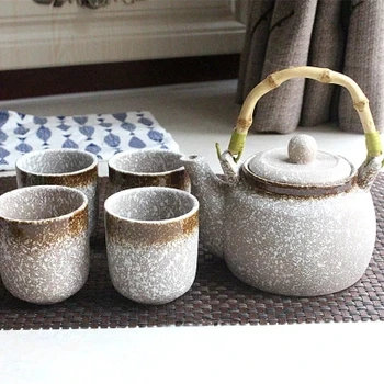 

Hand-painted ceramic teapot cup set Tutao frosted hand rattan pot kettle with tea Free shipping