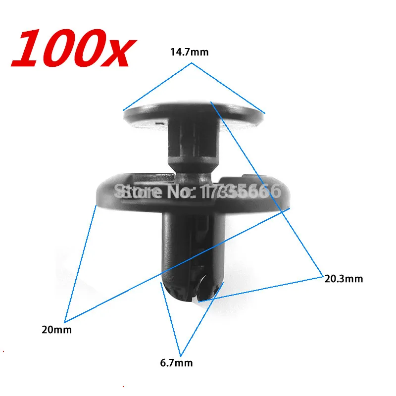 100 Pcs Blk Nylon Bumper Fender Clips Kit For Mazda 2 3 5 6 Millenia