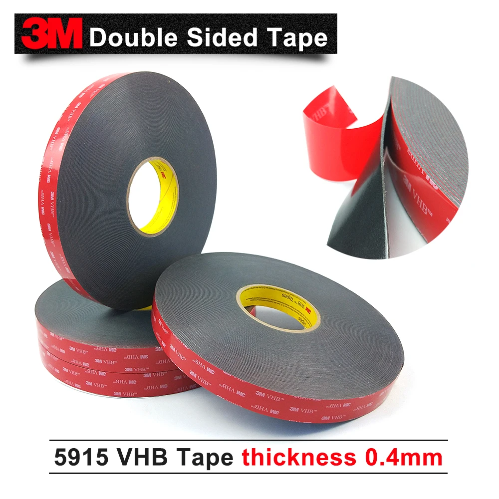 5Roll/Lot 3M dark gray color acrylic foam double side tape 3m VHB double sided tape 5915/thickness 0.4mm/Size 15mm*33m