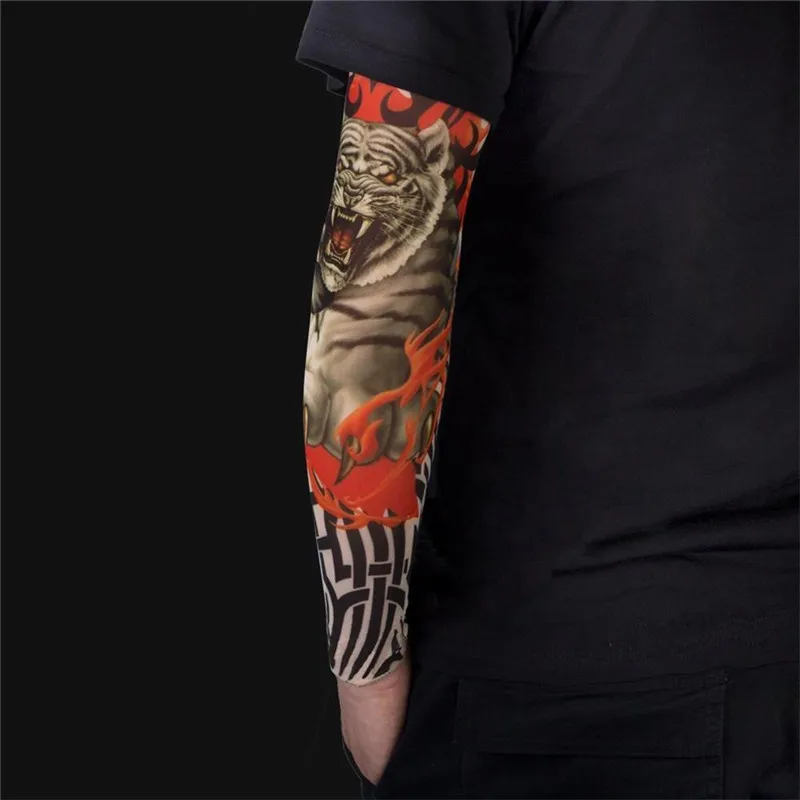 Летние 6 шт. для мужчин поддельные рукава для татуировки вечерние временный боди-арт рука теплее протектор @ 50