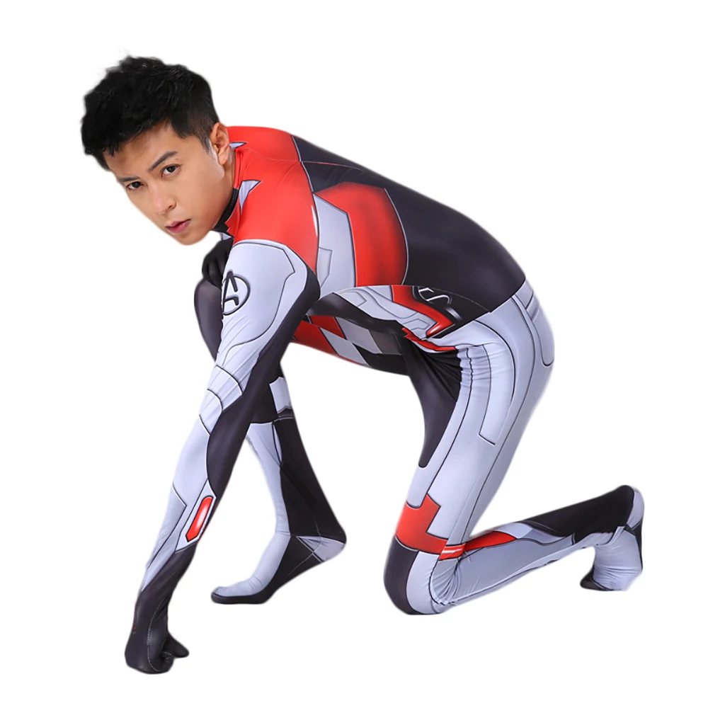 Kids Adult Avengers Endgame Quantum Costume Hallween Bodysuit Superhero Zentai Jumpsuit Quantum Realm Cosplay