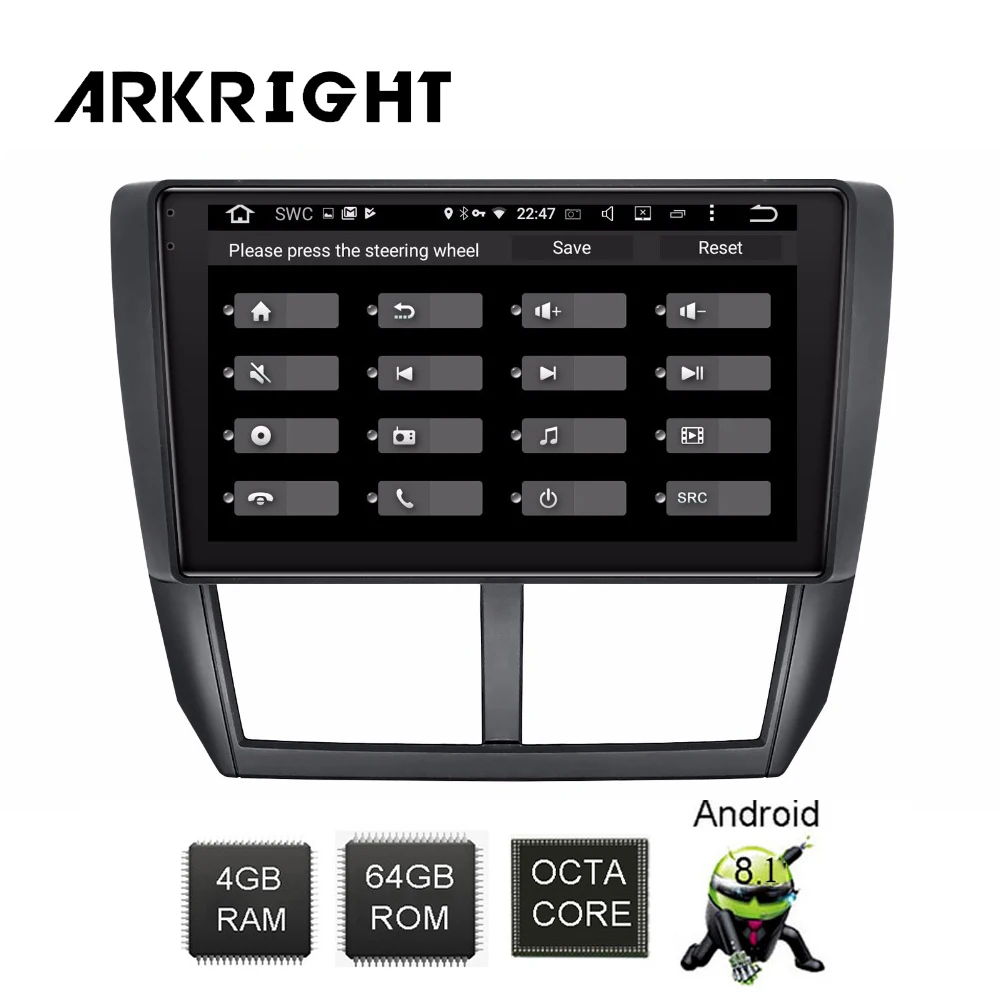 ARKRIGHT 9 ''2Din Android автомобильный dvd-плеер/автомобильный стерео gps системный блок для Subaru Forester 2008-2012 mutilimedia плеер 4+ 64 ГБ DSP