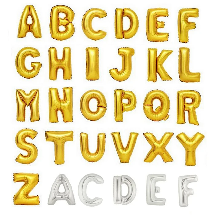 

50pcs/lot 40INCH A-Z Alphabet Letter foil balloon 40inch gold/silver beautiful decoration birthday party supplies globos