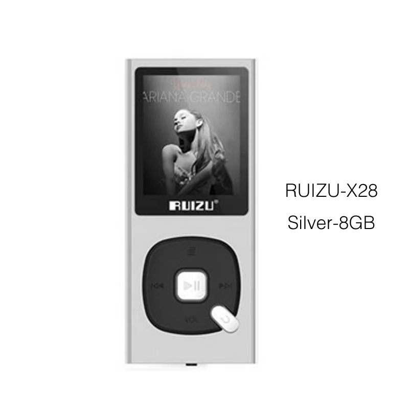 MP3 плеер ruidu X28 8 Гб MP3/WAV/APE/WMA/FLAC высокое качество звука без потерь Музыкальный плеер с fm-рекордером Поддержка TF карты - Цвет: Серебристый