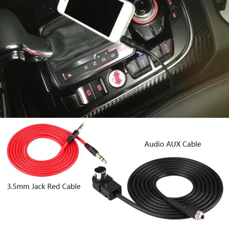 

3.5mm Jack Red Cable Connection Line Car AUX Cable Adapter for JVC Alpine CD KS-U58 PD100 U57 for iPhone 5 6 6S