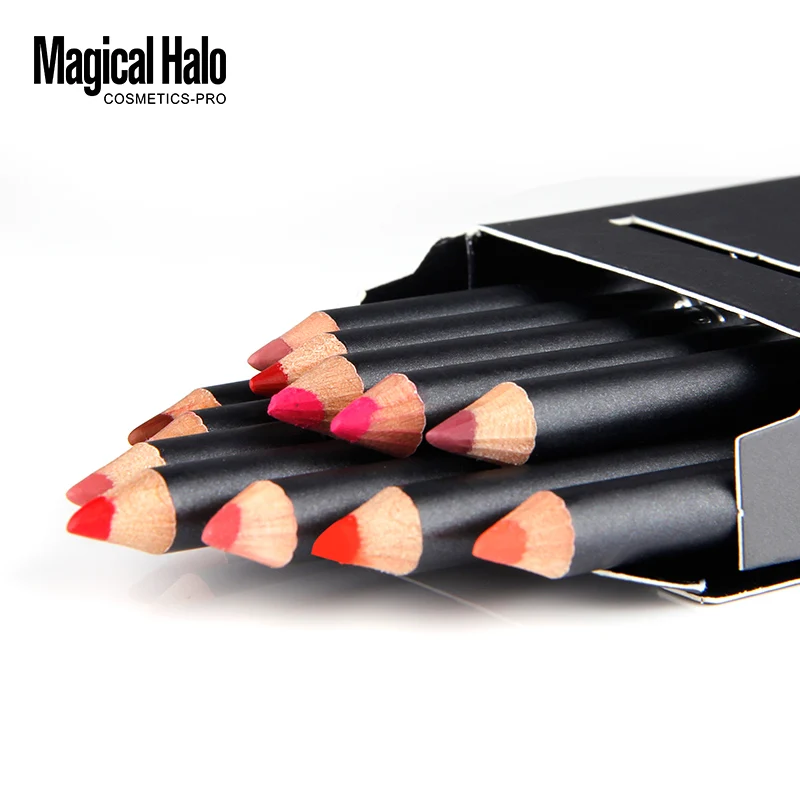 

Magical Halo Brand 12pcs/lot Lip Pencil Waterproof Long-lasting Lip Liner Pen Stick Soft Lipliner Makeup Nude 12 Color Lipliner