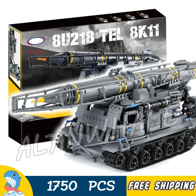 

1750pcs New Russian Multiple Rocket Launchers 8U218 TEL 8K11 Tank 06005 Model Building Blocks Toys Bricks Compatible With Lego