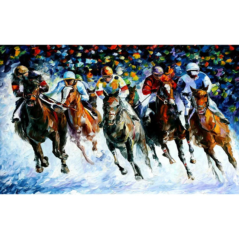 Horse racing 100 Full DIY 5D Diamond Painting Cross Stitch Diamond Free rocking horse cross stitch pattern