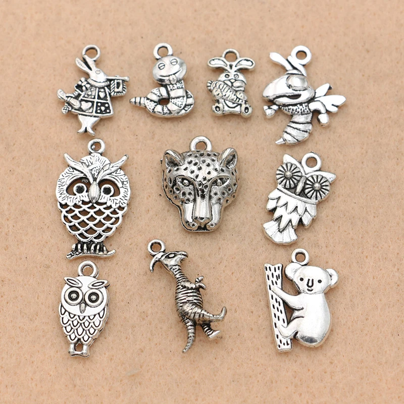 20 x Tibetan Style Bee Charm Pendants Silver Jewelry Pendant
