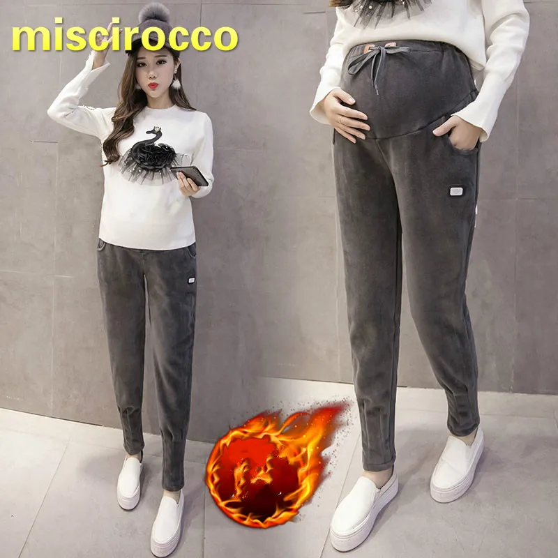 

Maternity Clothings Pregnant Women Pants Women Winter Trousers Cashmere Thickening Super Warm Plus Size Maternity Pant