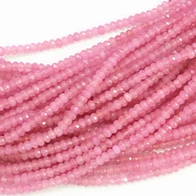 2*4mm pink natural stone jades chalcedony faceted rondelle abacus wholesale price women diy jewelry loose beads 15inch B585
