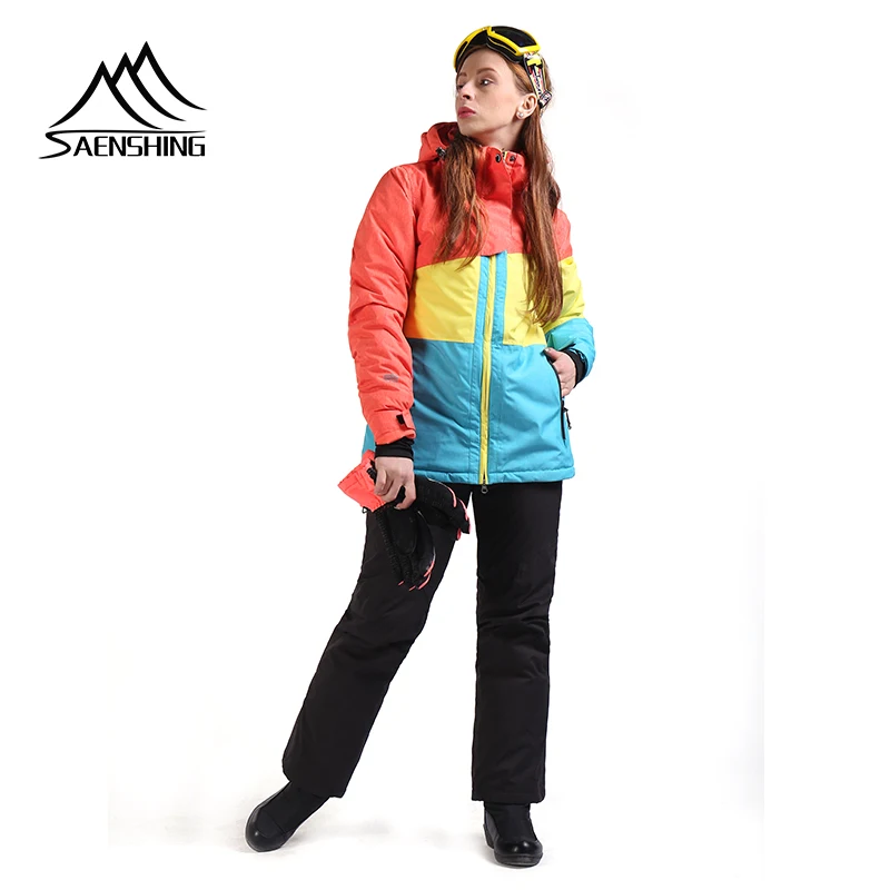 SAENSHING النساء بدلة تزلج الشتاء التزلج الدعاوى للماء الحرارية سترة تزلج للنساء على الجليد الدعاوى تنفس التزلج مجموعات