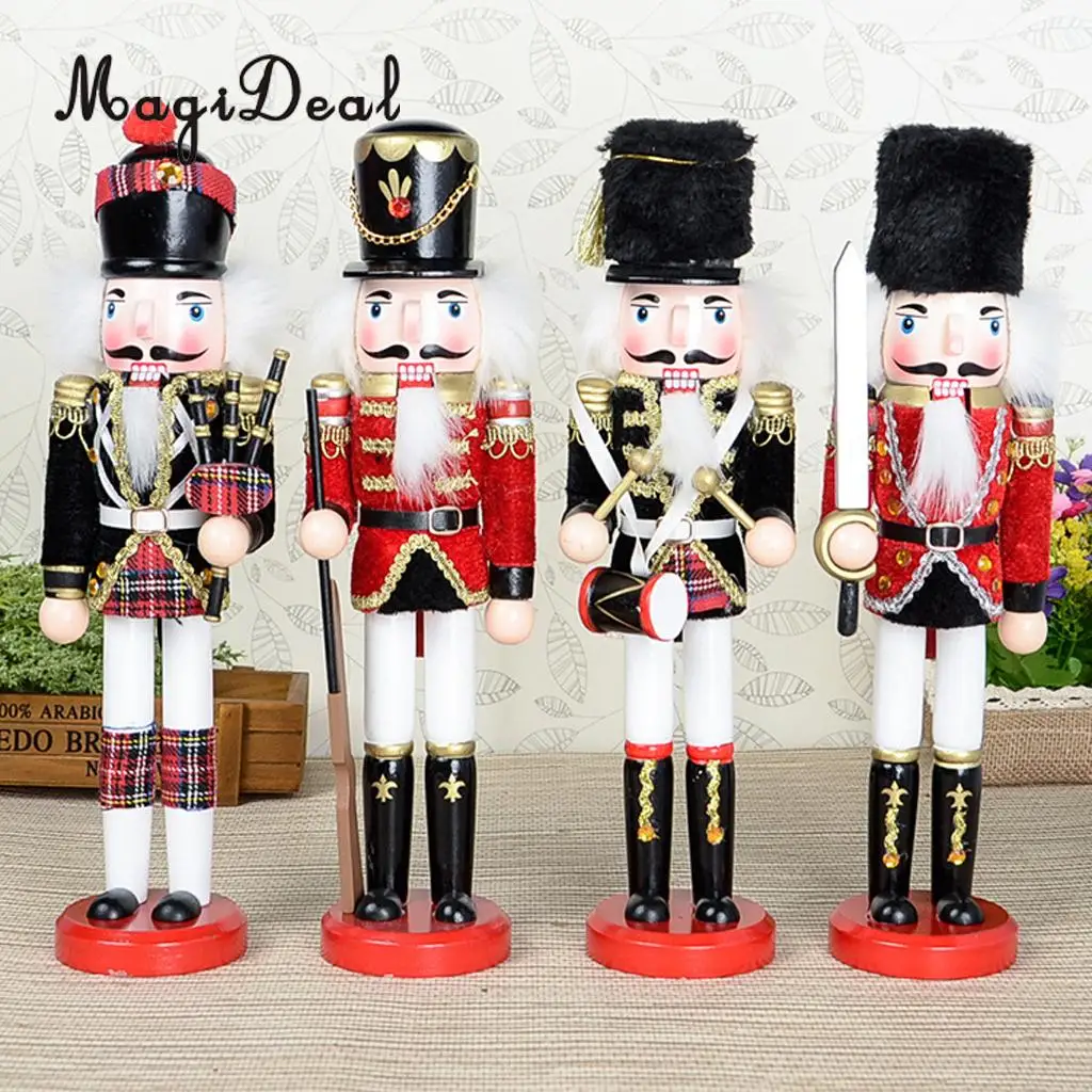 

MagiDeal Hand Painted Wooden Solider with Bagpipes on Hand Home Decor Crafts People Figure Kids Gift Toy