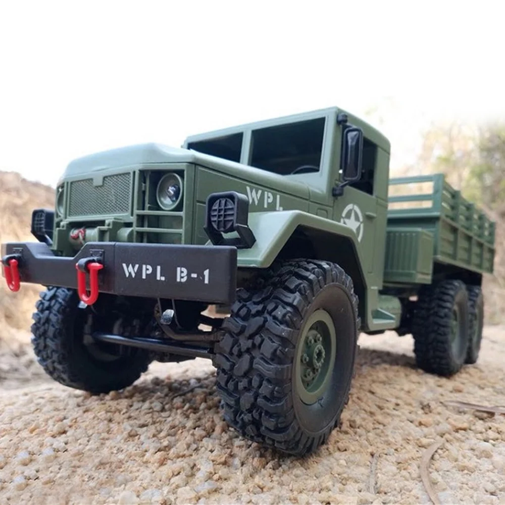 WPL RC Truck 1/16 2.4G 6WD RC Crawler Off Road Car 1:16 Mini Off-Road RC Military Truck RTR Four-Wheel Drive Boy Toys Kids Gift