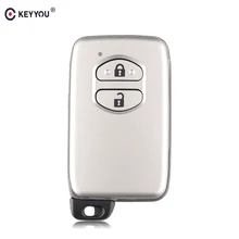 Замена KEYYOU 2 кнопки оболочки ключа для Toyota Prius Land Cruiser Avalon Prado чехол для дистанционного ключа от машины с умное лезвие