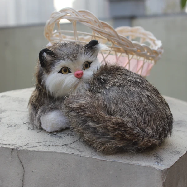Realiste Jouet Animal Faux Fourrure De Dessin Chats Avec Panier Aliexpress