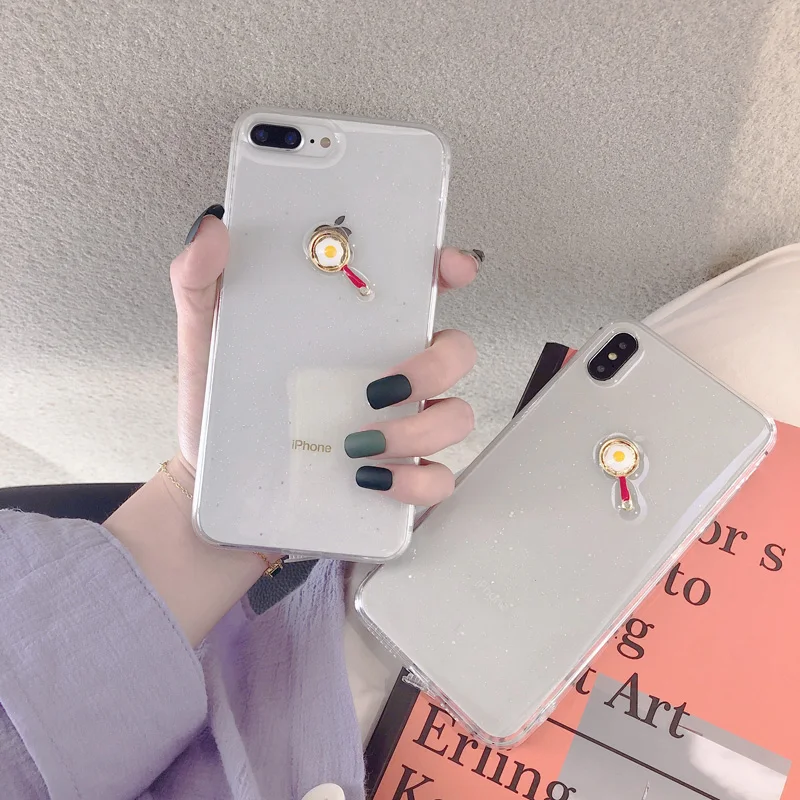 Милый 3D чехол для мобильного телефона с рисунком мороженого kawaii для iPhone 6 6 S 7 8 Plus X XR XS MAX, Блестящий Мягкий чехол из ТПУ