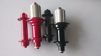 

284g Powerway R13 18/21 2:1 SUPER LIGHT road bike hubs front 18 rear 21 key holes black red 10s 11s freehub with spacer skewers