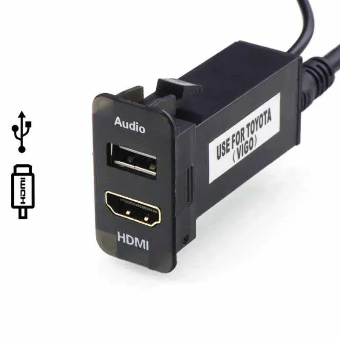 Автомобильное зарядное устройство с аудиовходом USB и разъемом HDMI для TOYOTA Hilux VIGO