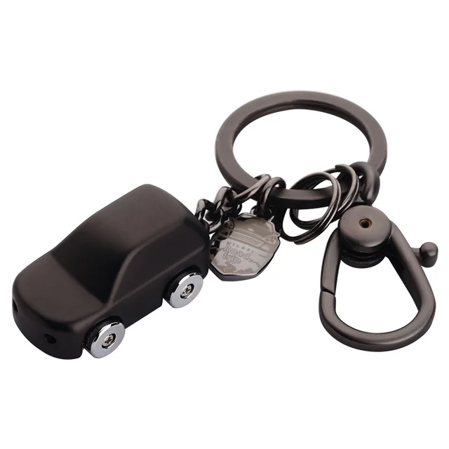 Milesi metal car keychain led Light key holder Waist hang men keyring