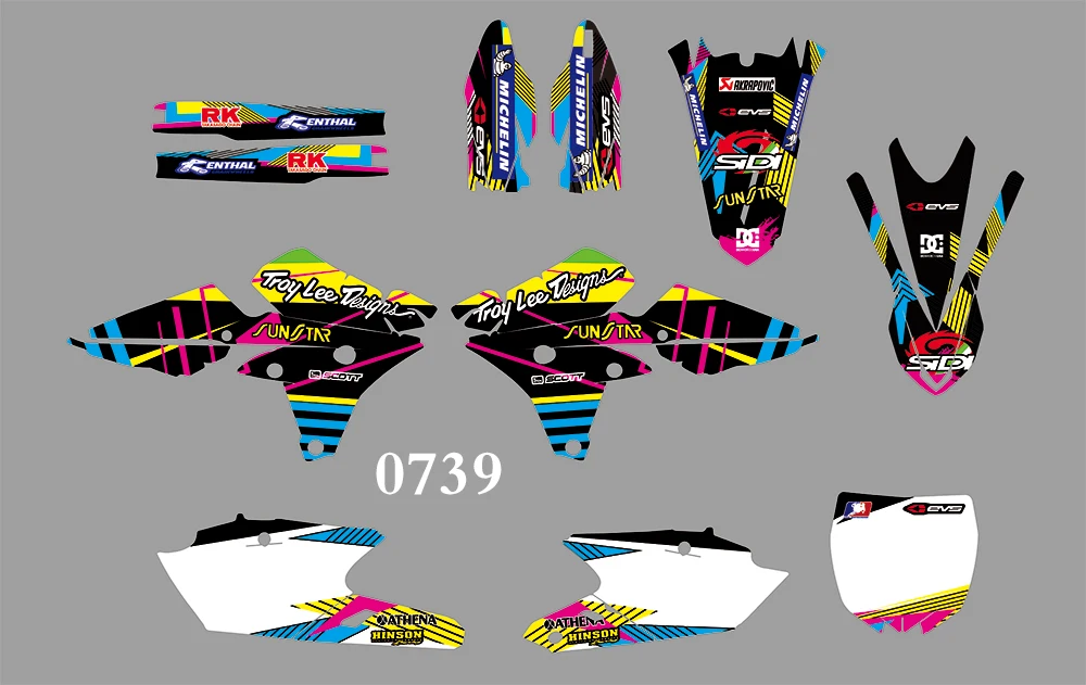 

0739 Motorcycle Team Graphic & Backgrounds Decal Stiker Kits for YAMAHA YZ250F YZ450F 2014 2015 2016 2017