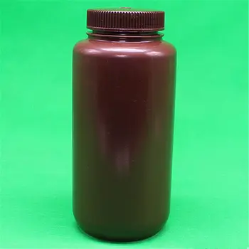 

1000mL Brown HDPE Bottle Wide Mouth 1 Litre Lab Armber Plastic Reagent-Bottle