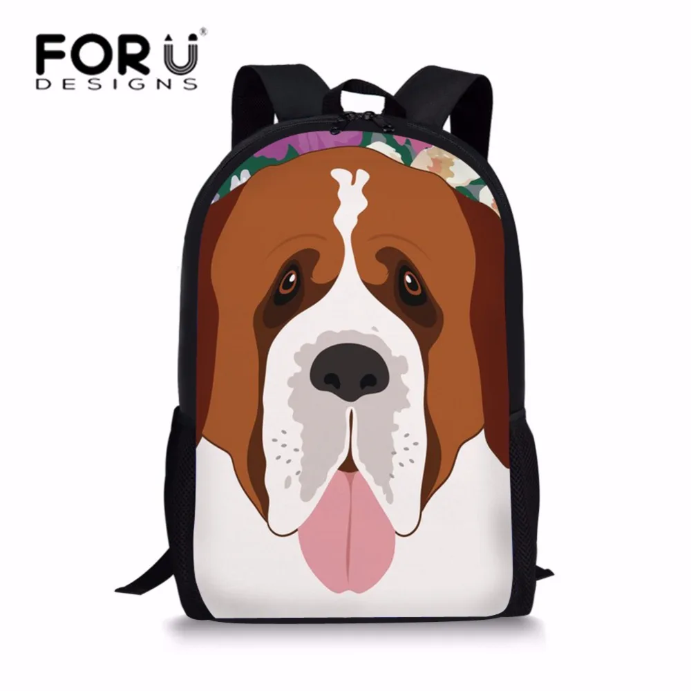 

FORUDESIGNS Preppy School Bags Backpacks for Kids Saint Bernard Dog 3D Printing Schoolbag Students Large Latop Book Bag Satchel