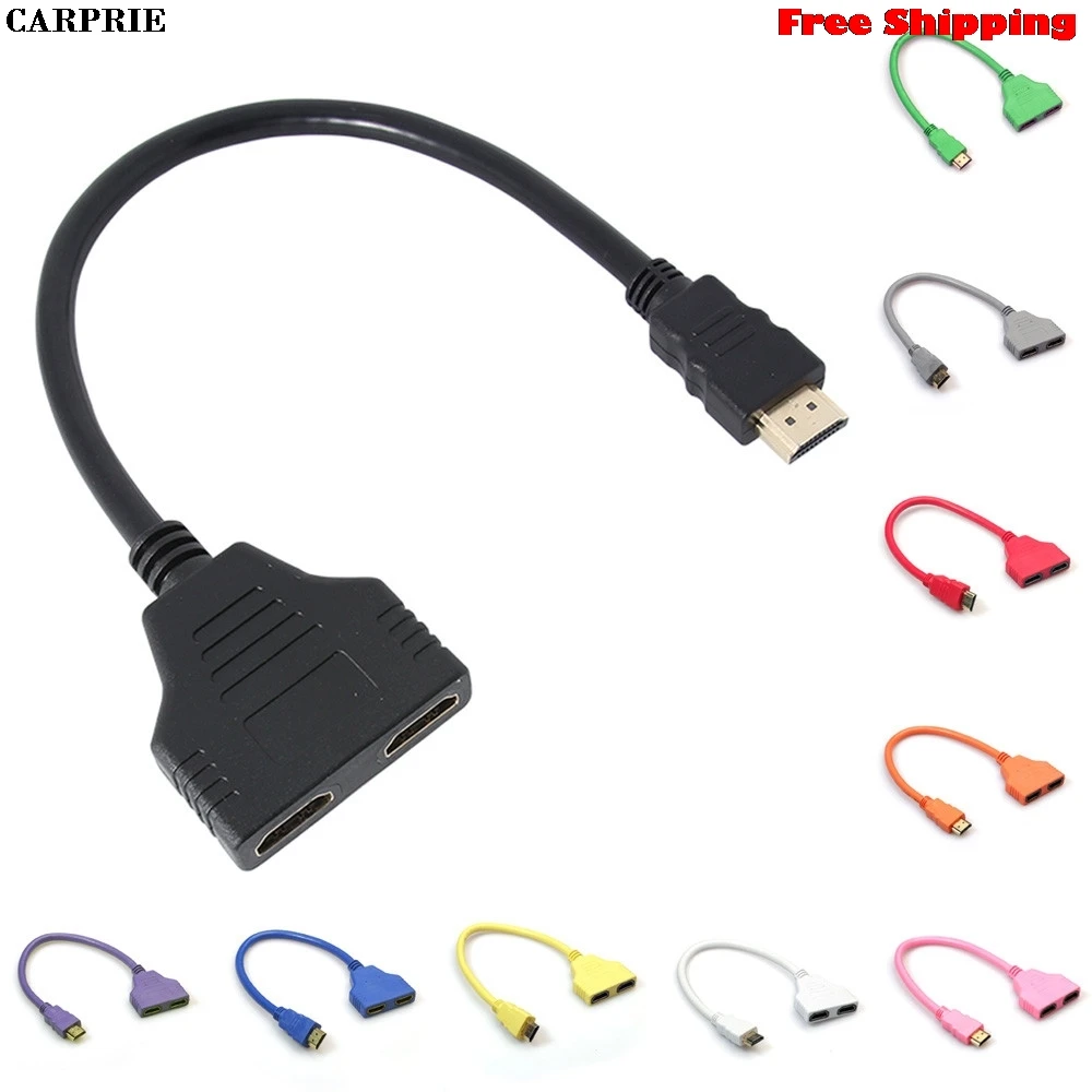 

CARPRIE HDMI 1 to 2 Split Double Signal Adapter Convert Cable for Video TV HDTV Extender 1080P HDTV Drop Shipping