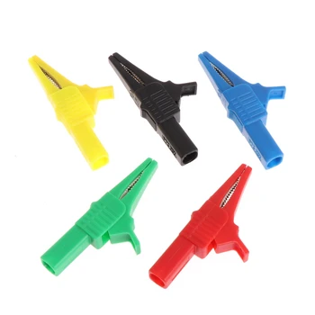

5 Pcs 5 Colors 32A 1000V Safety Alligator Clips For 4mm Banana Plug Test Probe L15