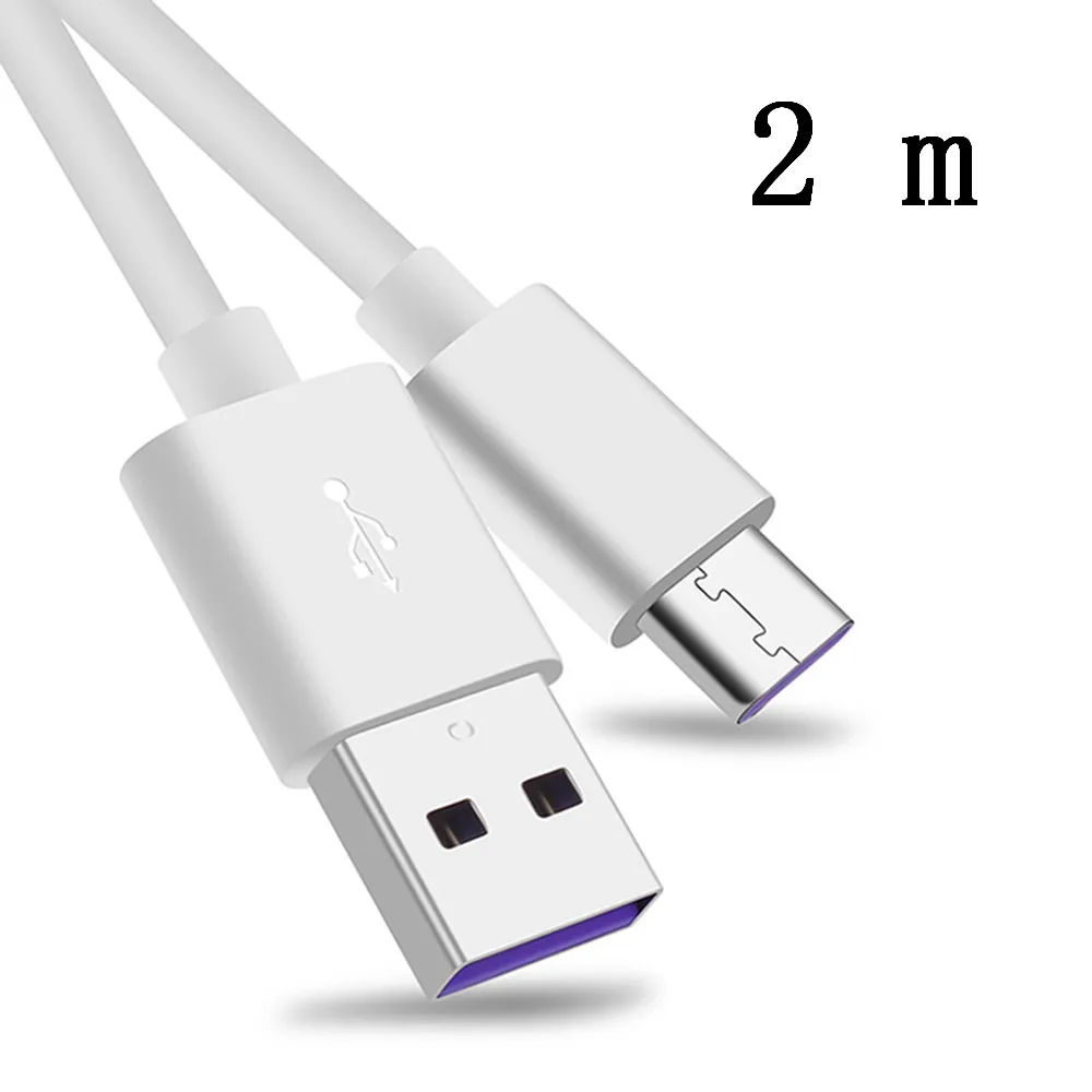 USB 5A type-C кабель для huawei P10 P20 mate 9 10 Plus lite USB 1 m/1,5 m/2 m type-C Супер зарядный кабель - Тип штекера: White 2m