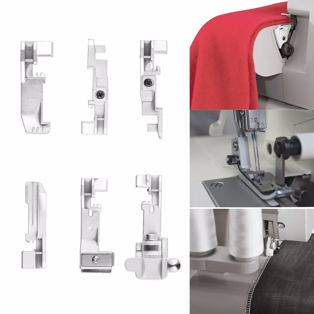 6pcs Overlock Presser Foot Feet 14u555 14cg754 14sh65414u557 14tu