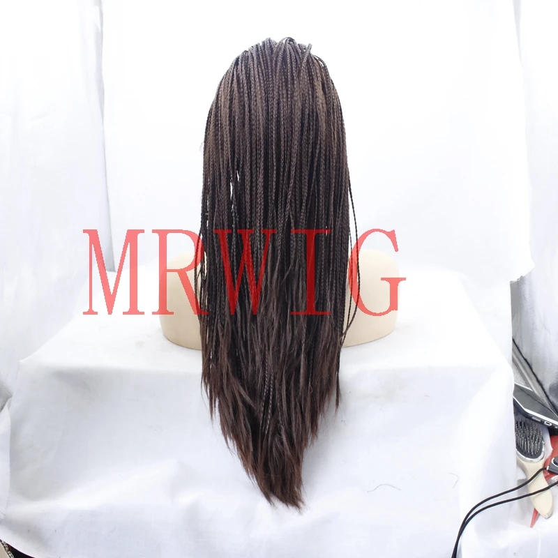 MRWIG 33 # плетеная коробка Плетеный бесклеевой передний парик 20 дюймов настоящие