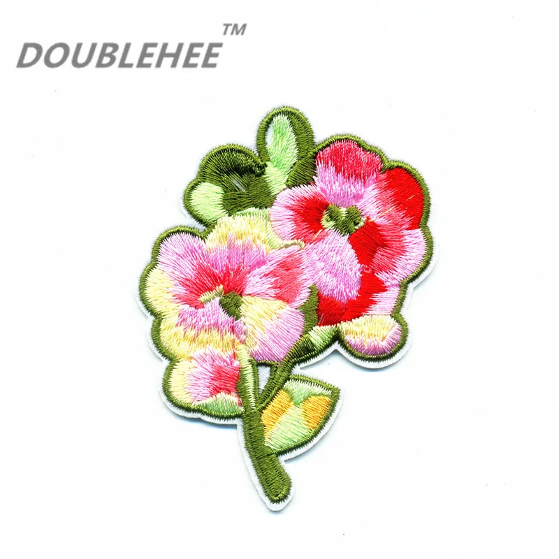 

DOUBLEHEE 5.7cm*3.8cm Embroidered Iron On Patches Colorful Flower Beauty Delicate Quality Cloth Coat Bag Shoes DIY Accessories
