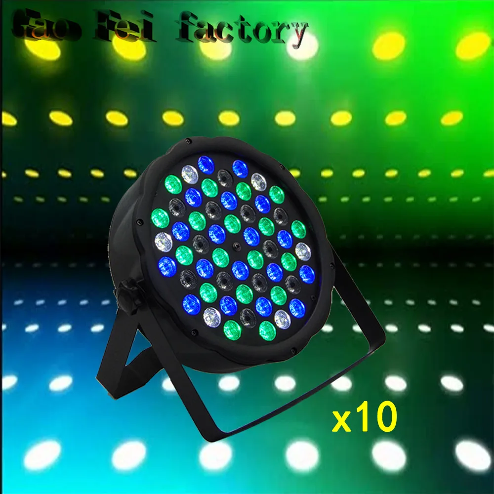 

10 pieces Packaging Studio Four Color RGBW 54x3W Par Can LED Lamp stage lights