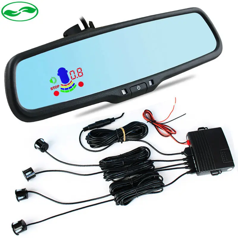 4 Sensors 6 Color Car LED Mirror Parking Assistance Backup Radar Sensor