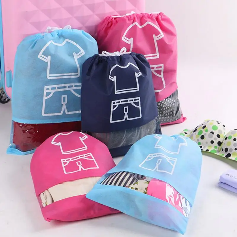 

Non-woven Drawstring Underwear Dress T-shirt Organizer Bag Travel Storage Bags Dustproof Clothing Storage Bag