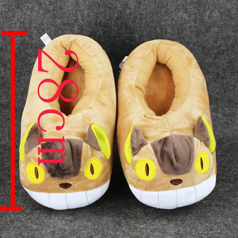 

28cm Anime My Neighbor Totoro Cat Bus Plush Slippers Shoes Warm Winter Adult Slipper Great Gift free shipping