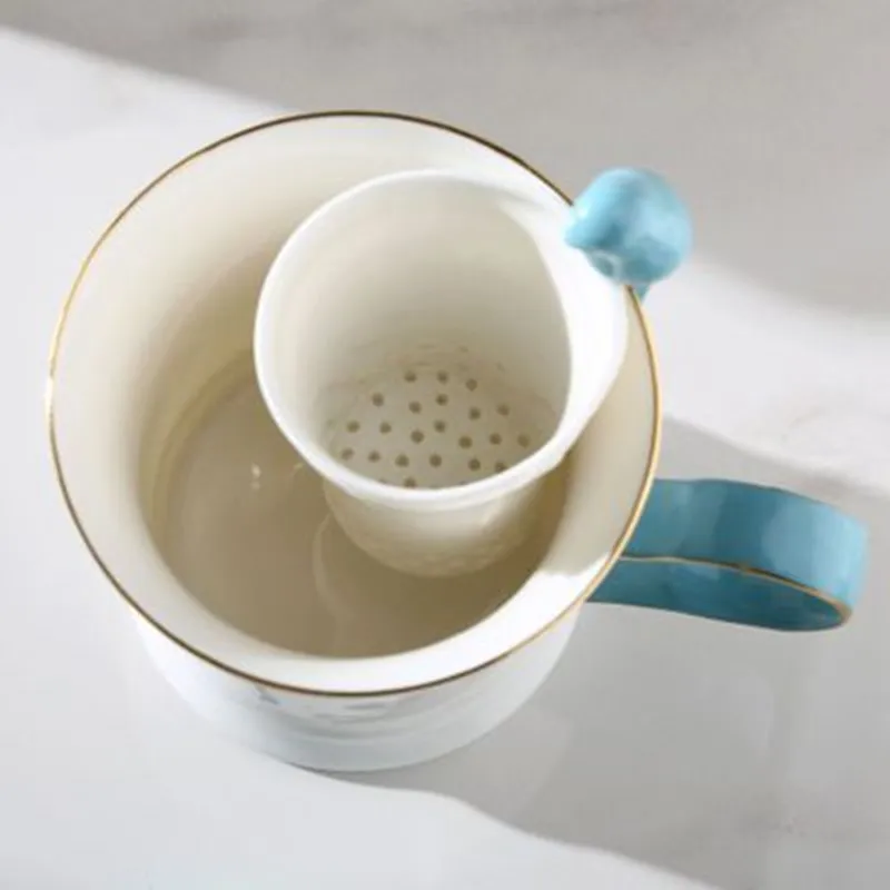 Европейская высококачественная керамическая кружка из костяного фарфора, чашка, чай, творческая чашка для чая, кофейная чашка, офисный фильтр для чашки чая, подарок на день рождения 5ZDZ123
