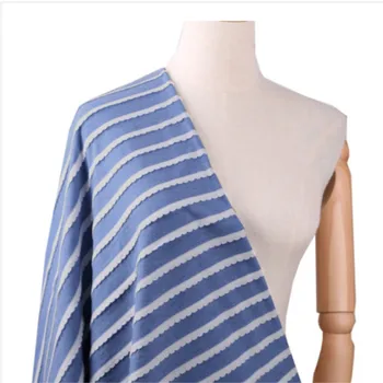 

Summer Jacquard Fabric Stepped Cotton Stripe fabric for Women's Thin T-Shirt Skirt Apparel Knitted Fabric