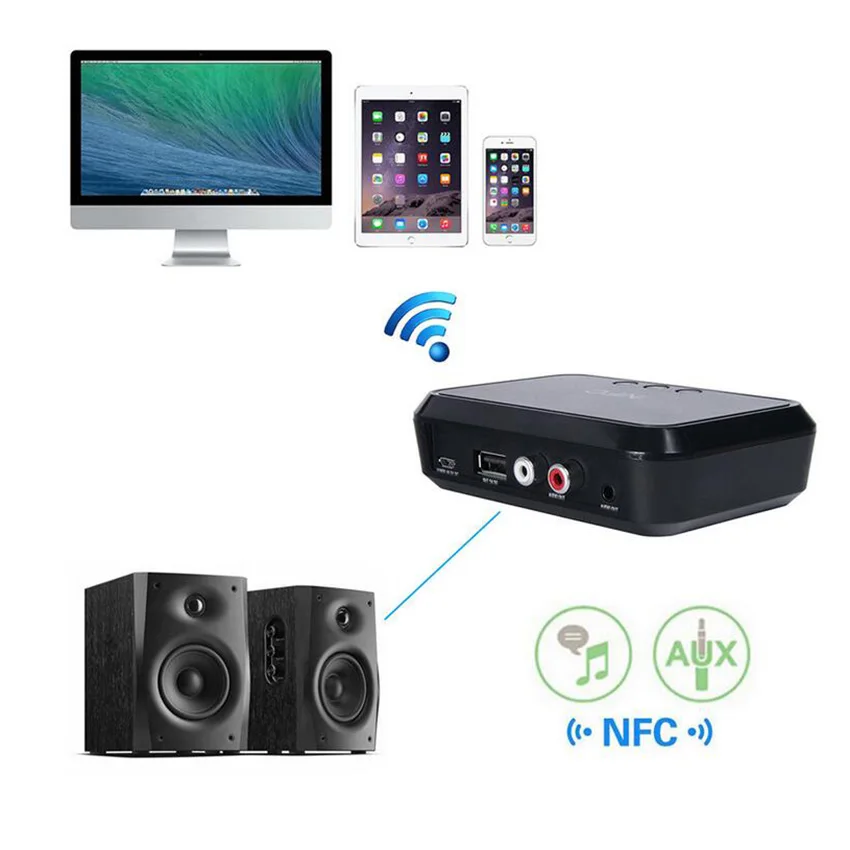 Музыкальный ресивер AAAE Bluetooth 4 1 с поддержкой NFC стереовыход 3 5 мм/RCA адаптер