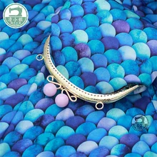 50x145 см Синяя Русалка рыбья чешуя Высококачественная Элегантная модная женская Лоскутная Ткань для сумок платье юбка весна осень