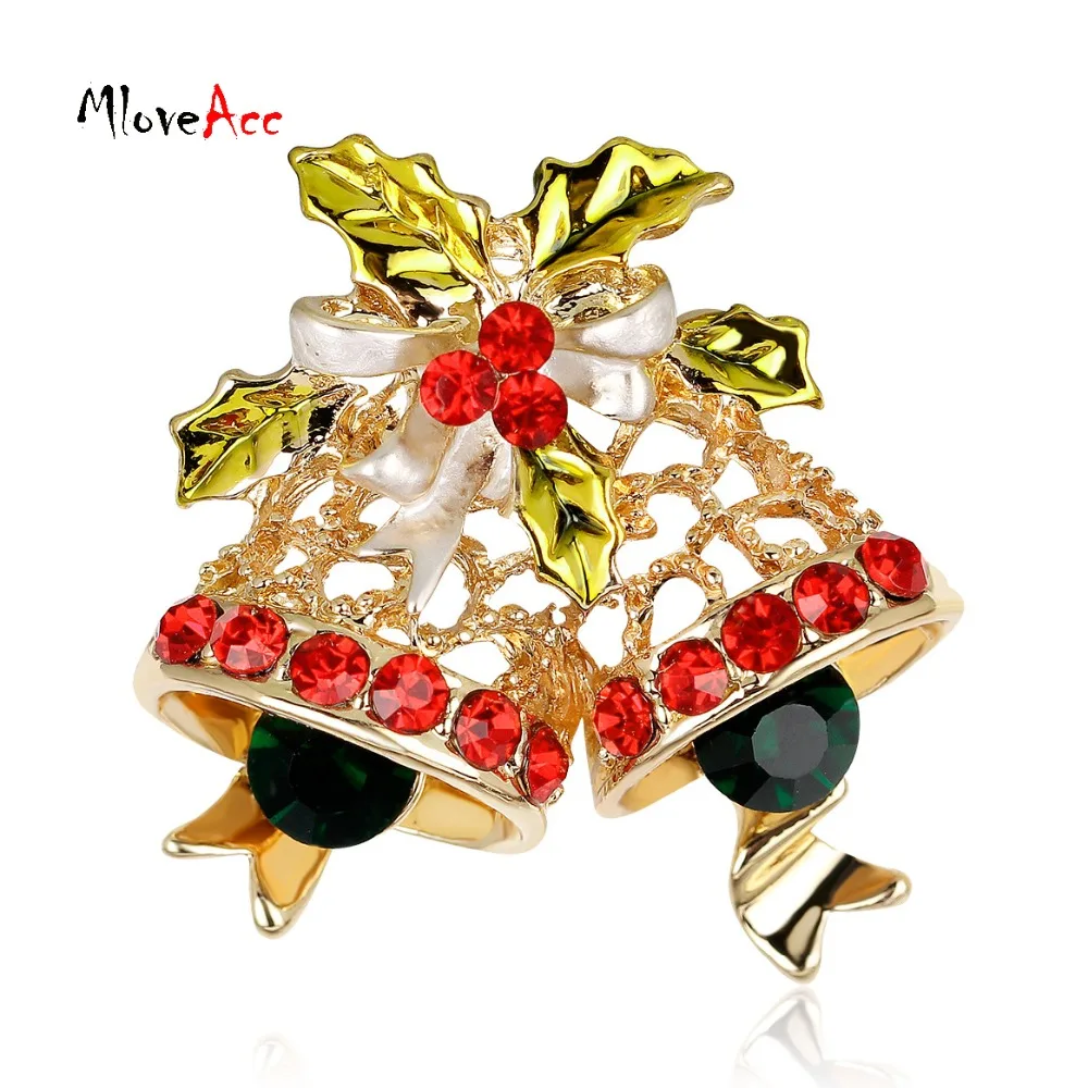 Regali Di Natale Per Donne.Rhinestone Di Modo Mloveacc Campane Di Natale Spilla Spilli Per Le Donne Regali Di Natale Per Il Nuovo Anno Di Natale Brocches Pins For Women Brooch Pins For Womenbrooch Pins Aliexpress