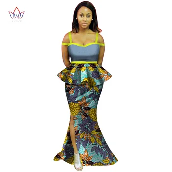 

2020 African Women Clothing Brand African Vestido 6XL Traditional African Clothing 2 Pieces For Women Skirt Set None BRW WY2598