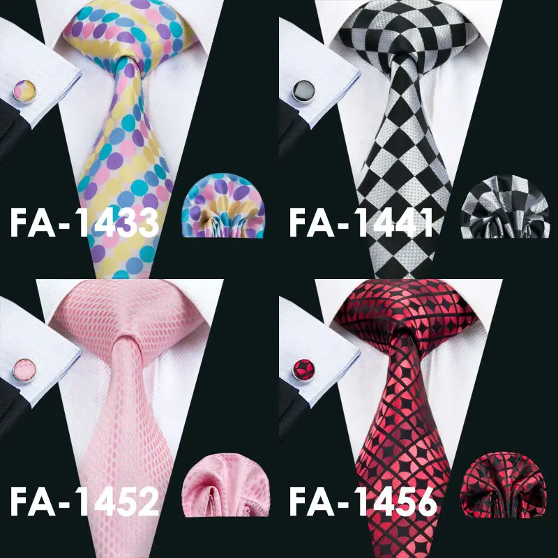 FA-982 Barry. Wang, мужские галстуки, черные, новинка, Шелковый жаккардовый галстук, Hanky, запонки, набор, мужские деловые подарочные галстуки для мужчин